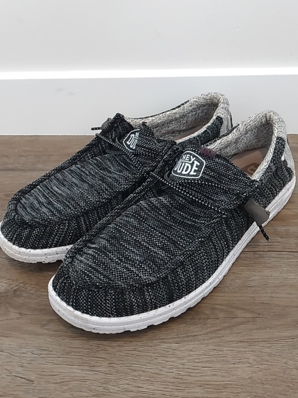 Hey Dude Knit Slip-On Loafers Meteriorite Dark Gray Casual Shoes Men's Size 13
